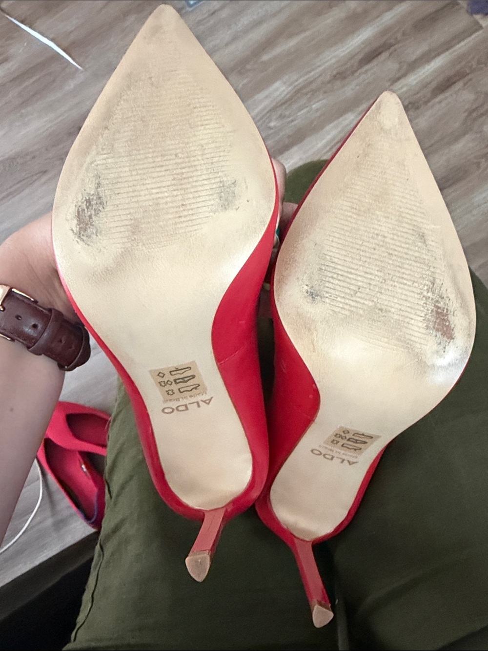 Aldo Red Pointed-Toe Stiletto Pumps - Picture 3 of 5
